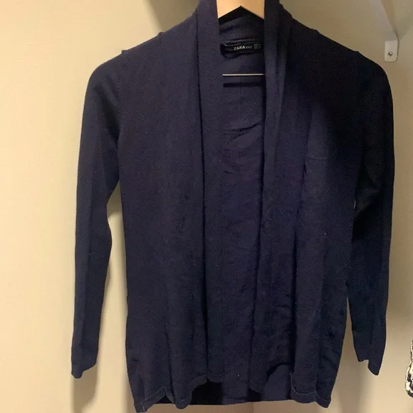 Zara hot sale navy cardigan